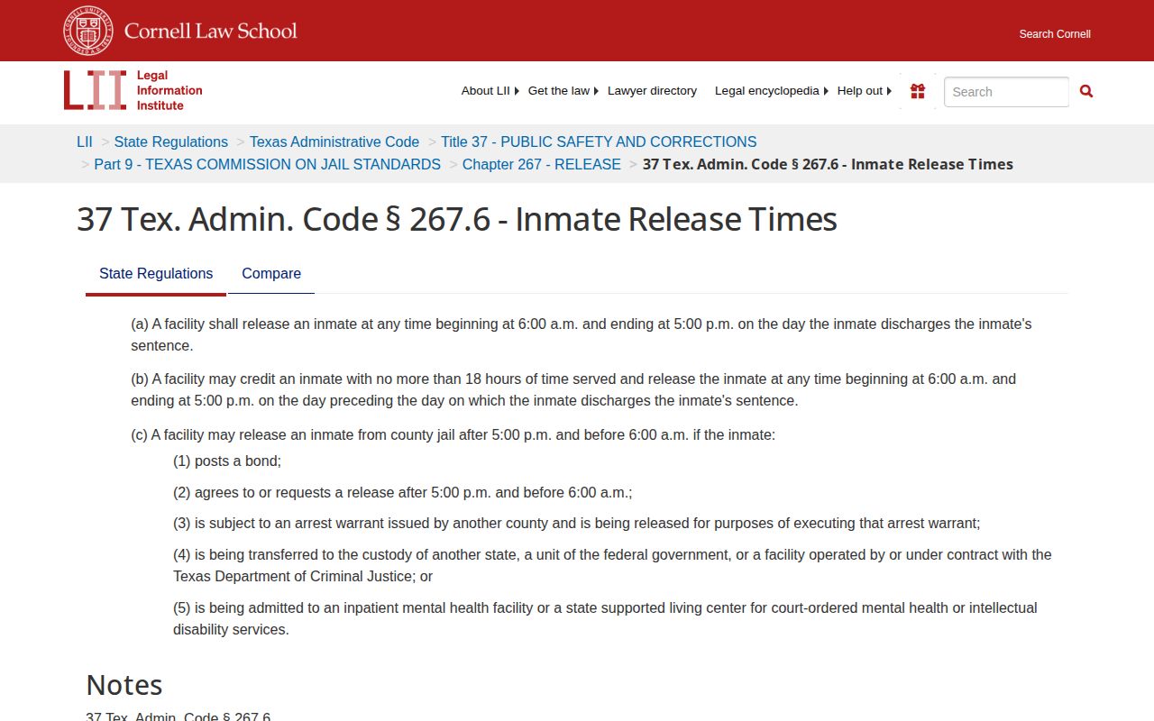 Texas release timing rule for Gregg County 24-hour release records