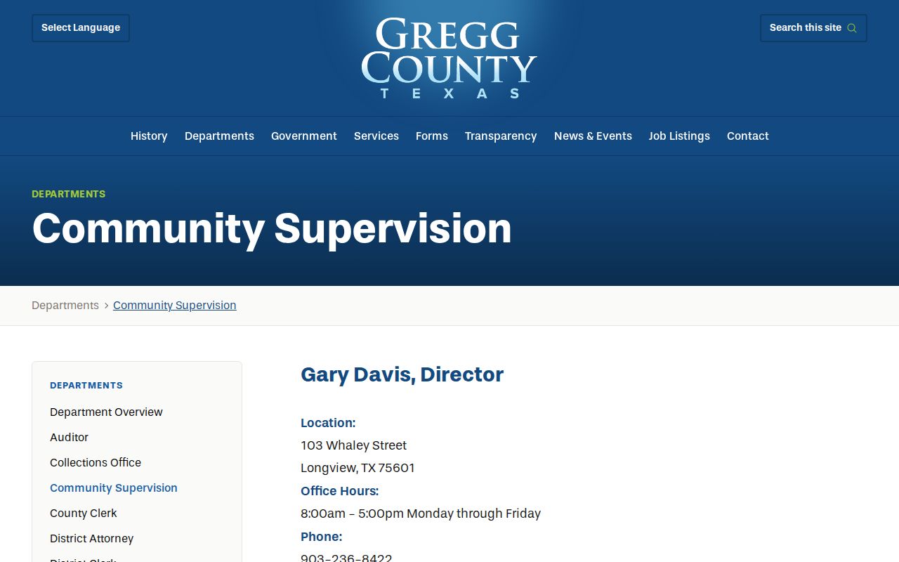 Gregg County community supervision source after a 72-hour release