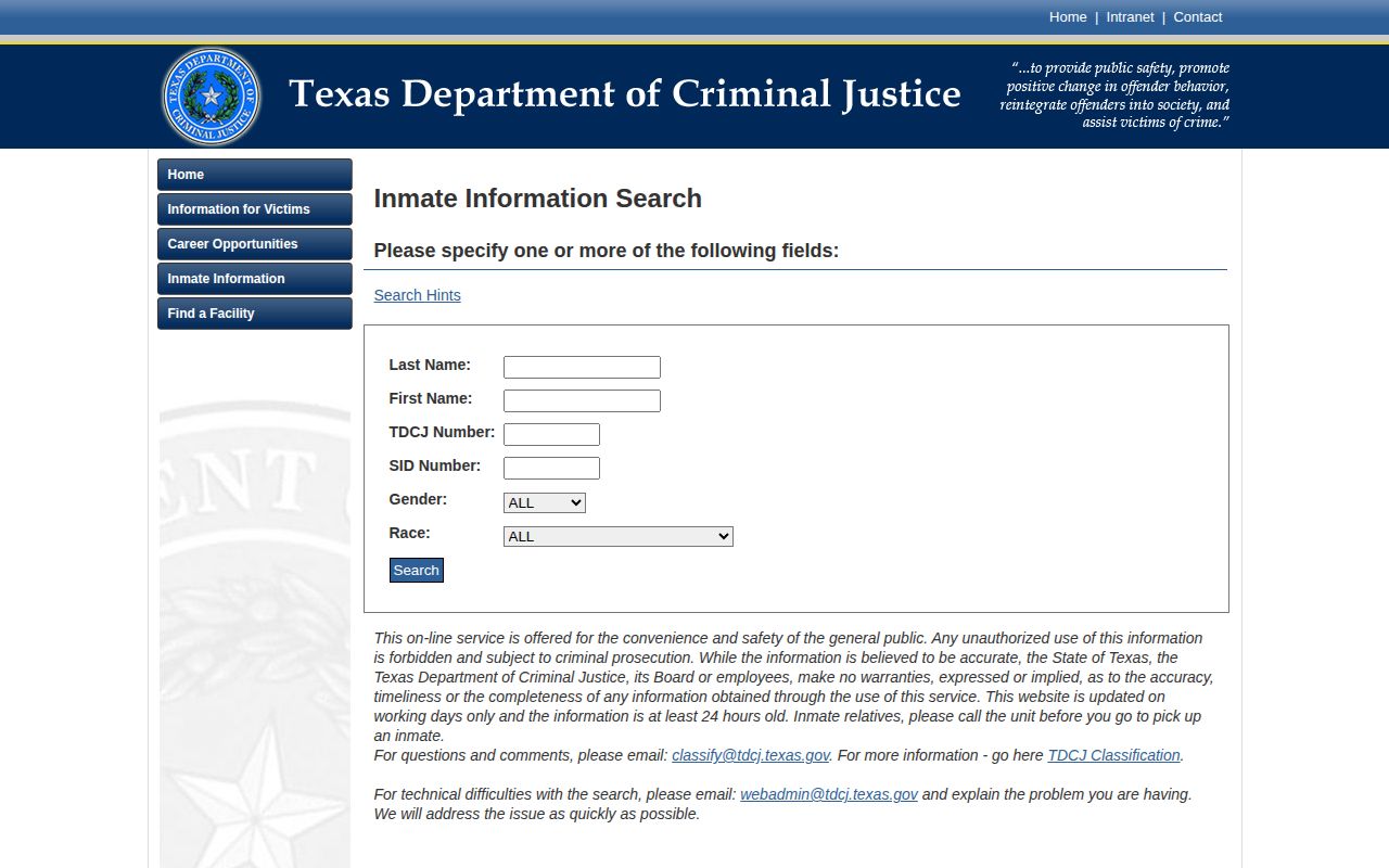 TDCJ offender search for Gregg County released inmates